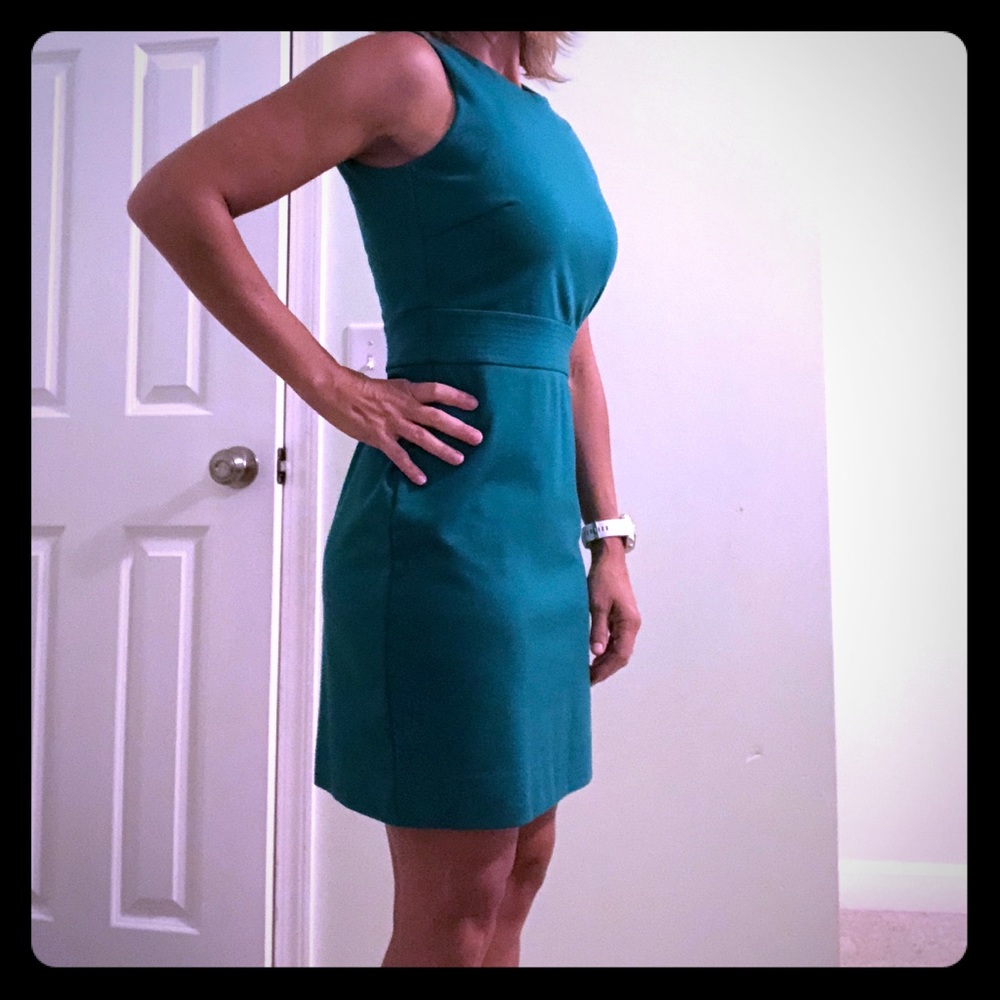 Green sleeveless Banana Republic dress